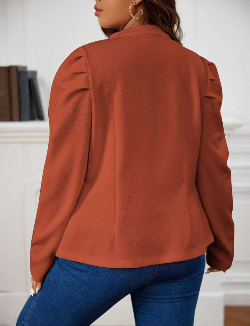 Shein Curve+ kardigán, téglavörös