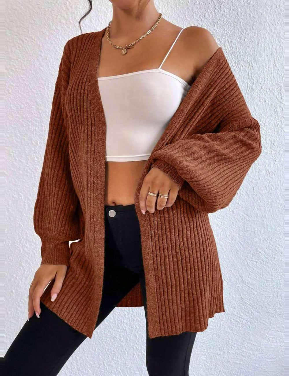 Cardigan Shein, cărămiziu