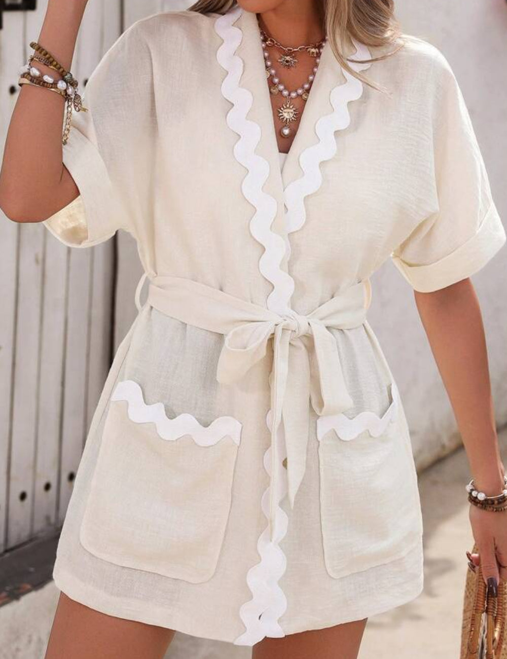 Cardigan Shein, crem