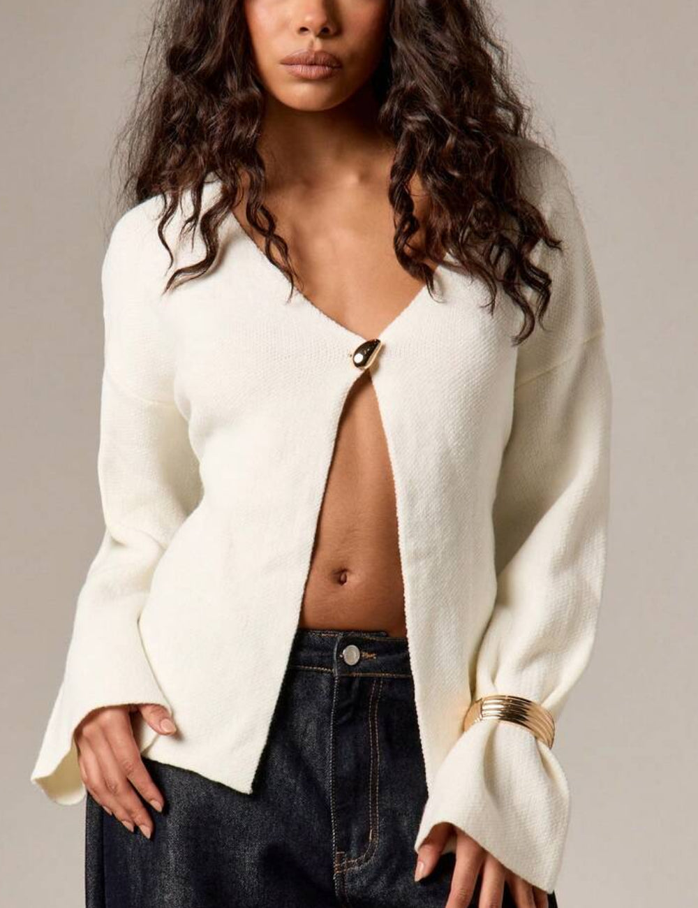 Cardigan Shein, crem