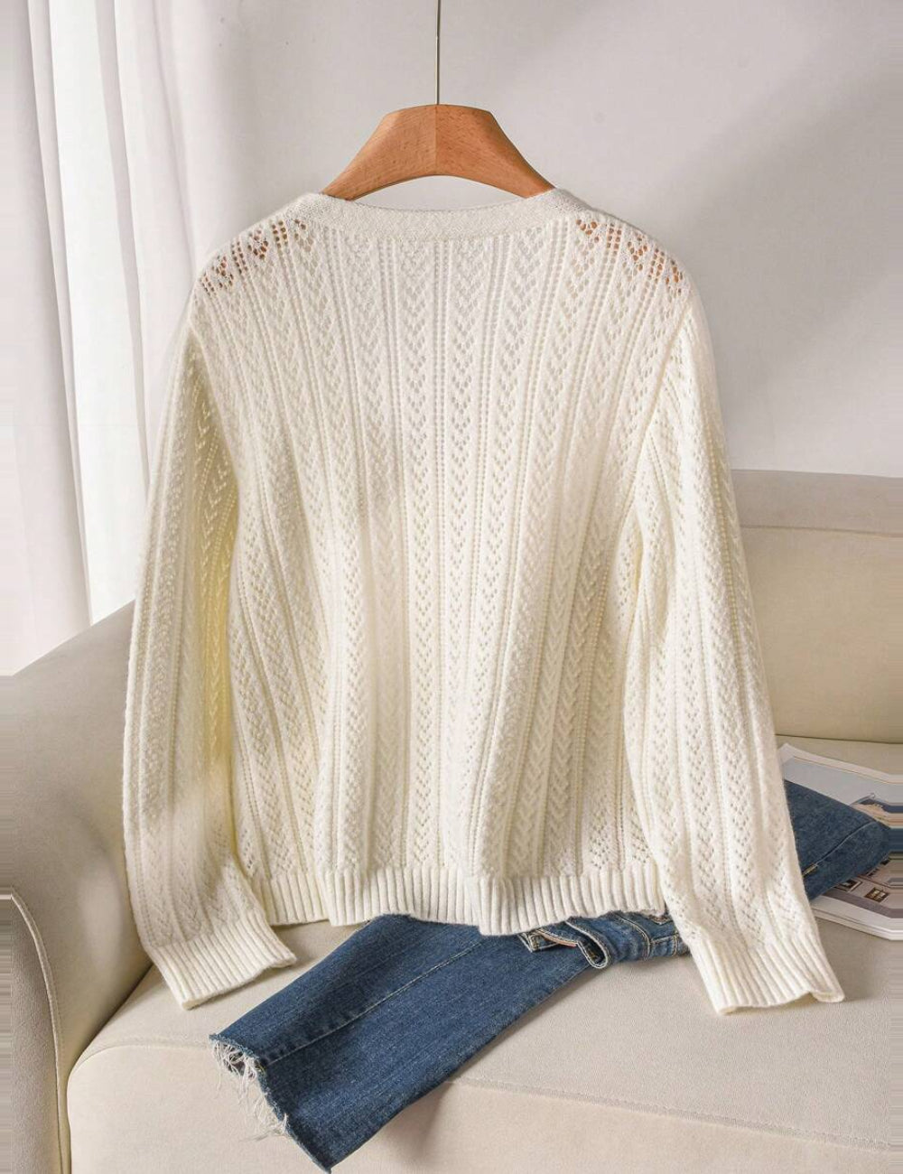 Cardigan Shein, crem