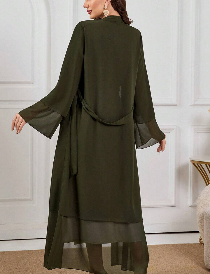 Cardigan lung Shein, kaki