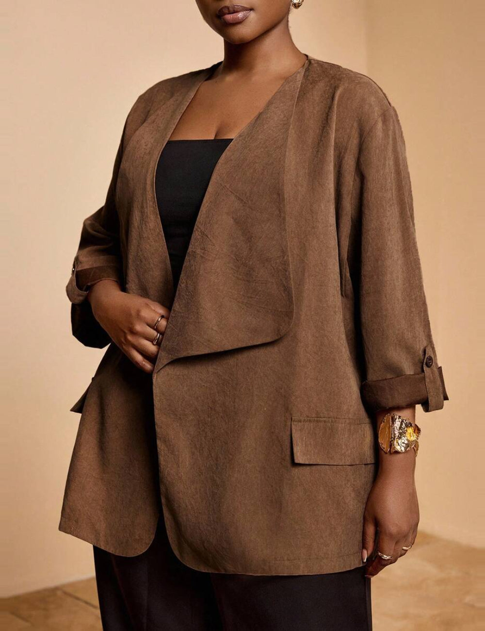 Cardigan Shein Curve+, maro