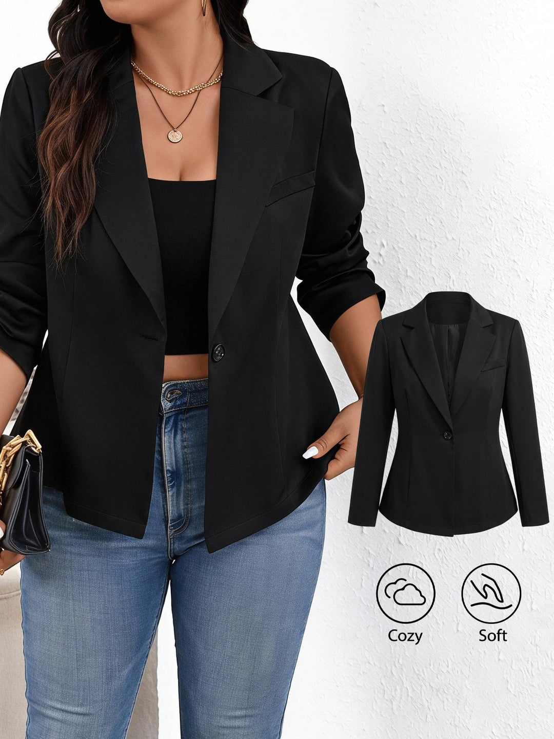 Sacou SHEIN, negru