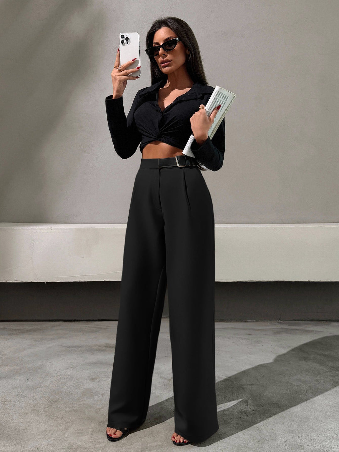 Pantaloni SHEIN, negru