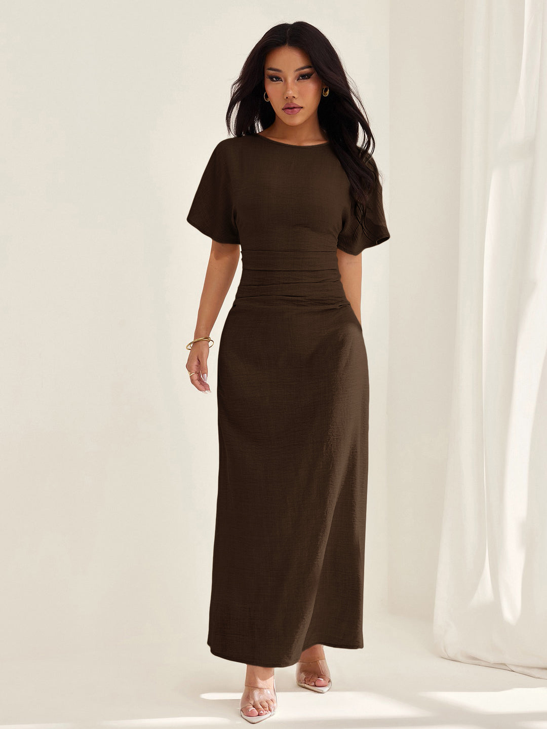 Rochie maxi SHEIN, maro