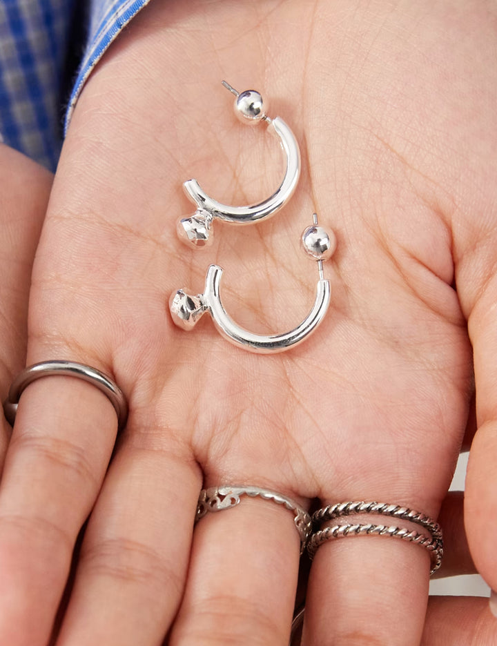 Cercei WEEKDAY, argintiu