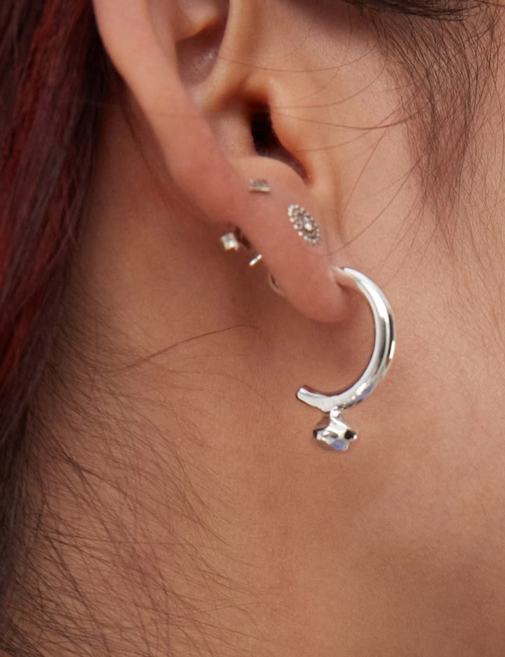 Cercei WEEKDAY, argintiu