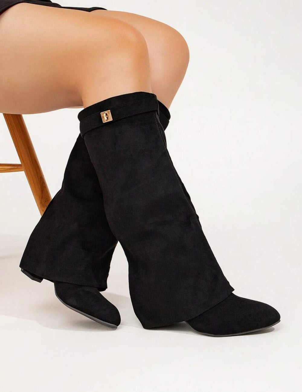 Shein magassarkú csizma, fekete