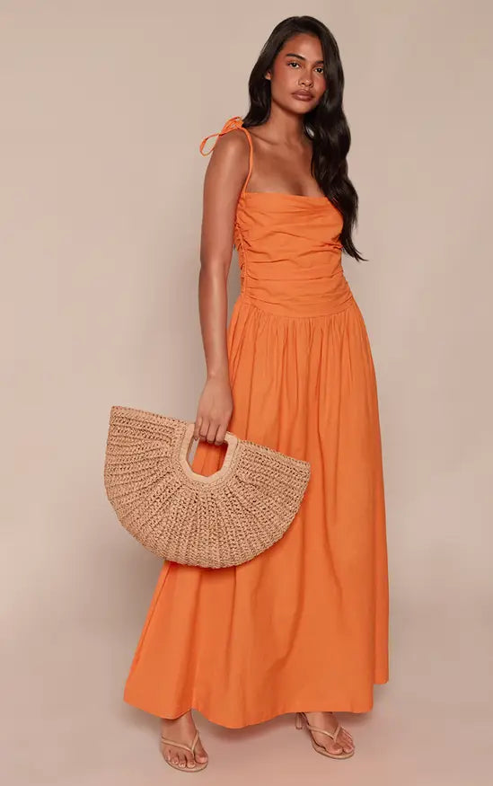 Rochie maxi PRETTYLITTLETHING, portocaliu
