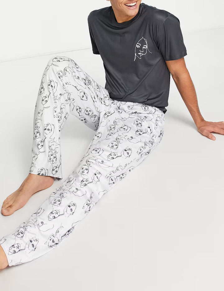 Compleu pijamale Loungeable, mix culori