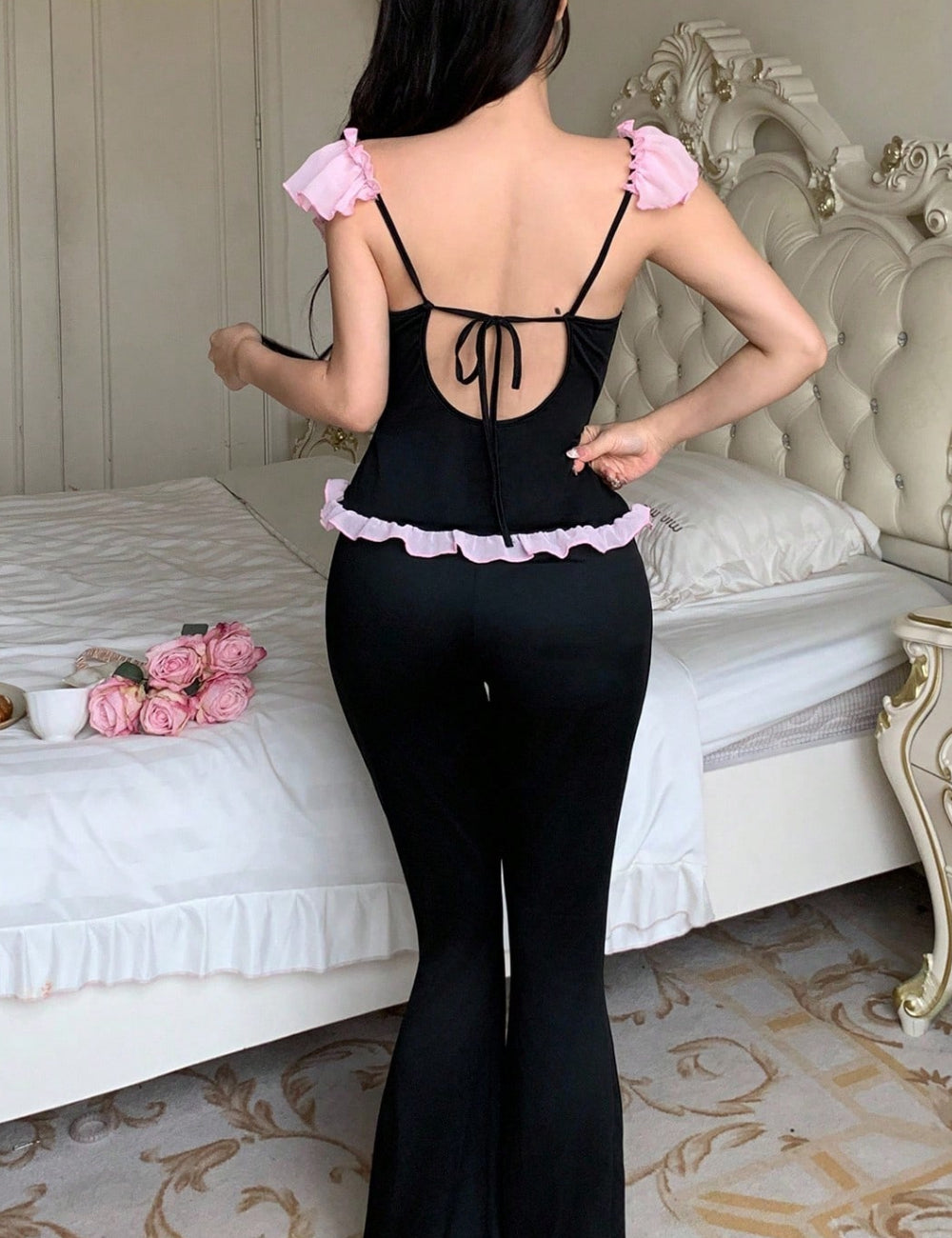 Shein pizsama szett, fekete