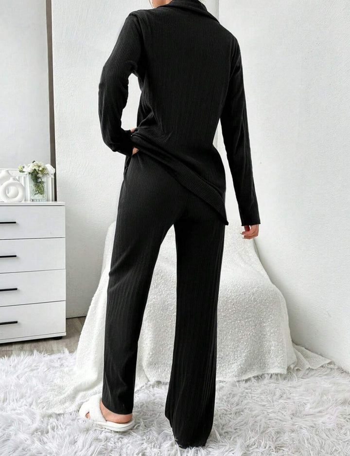 Shein Curve+ pizsama szett, fekete