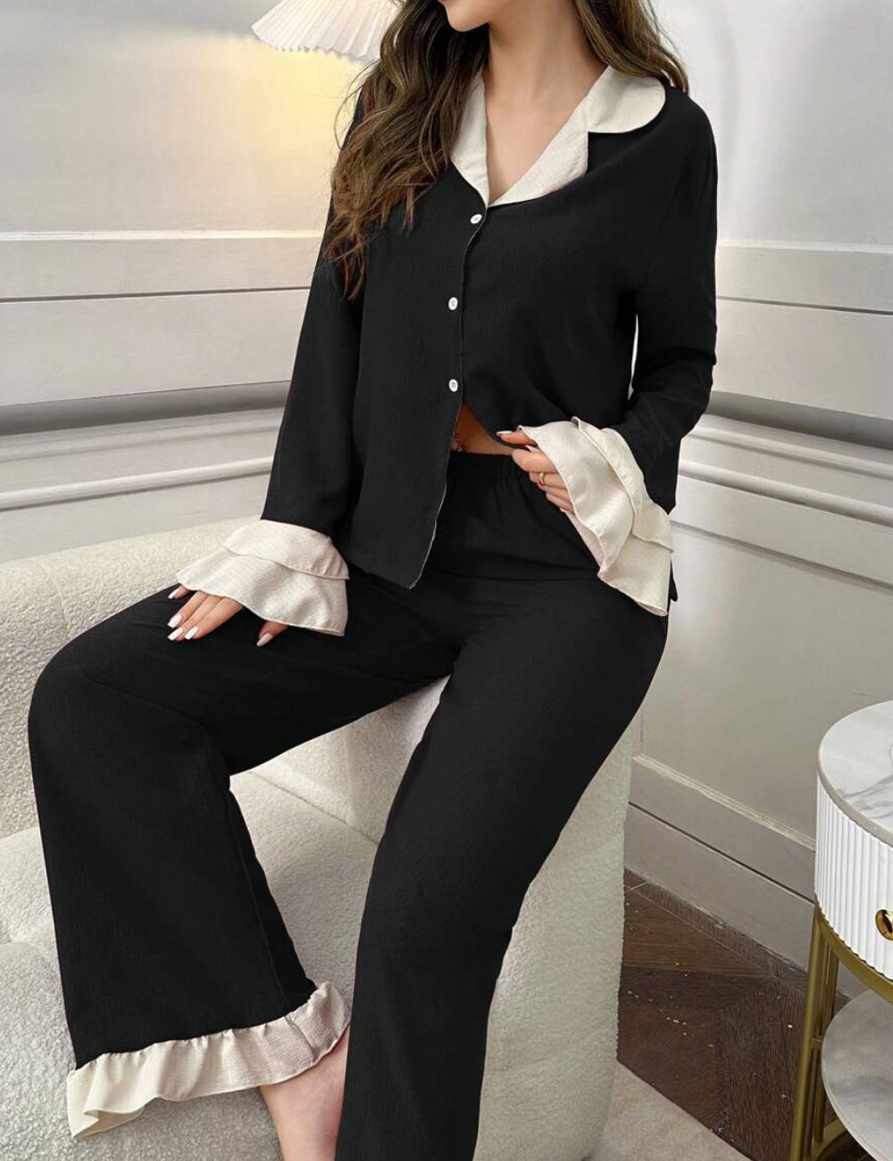 Compleu pijamale Shein, negru