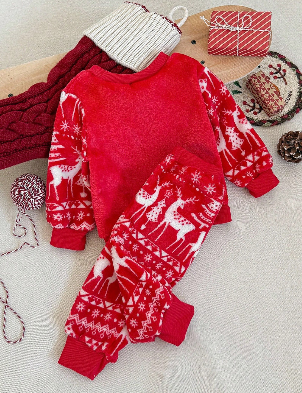 Compleu pijamale Shein, roșu