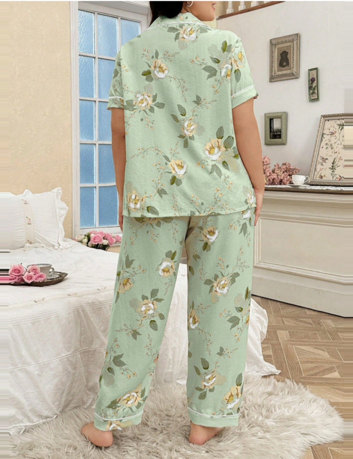 Compleu pijamale SHEIN, verde