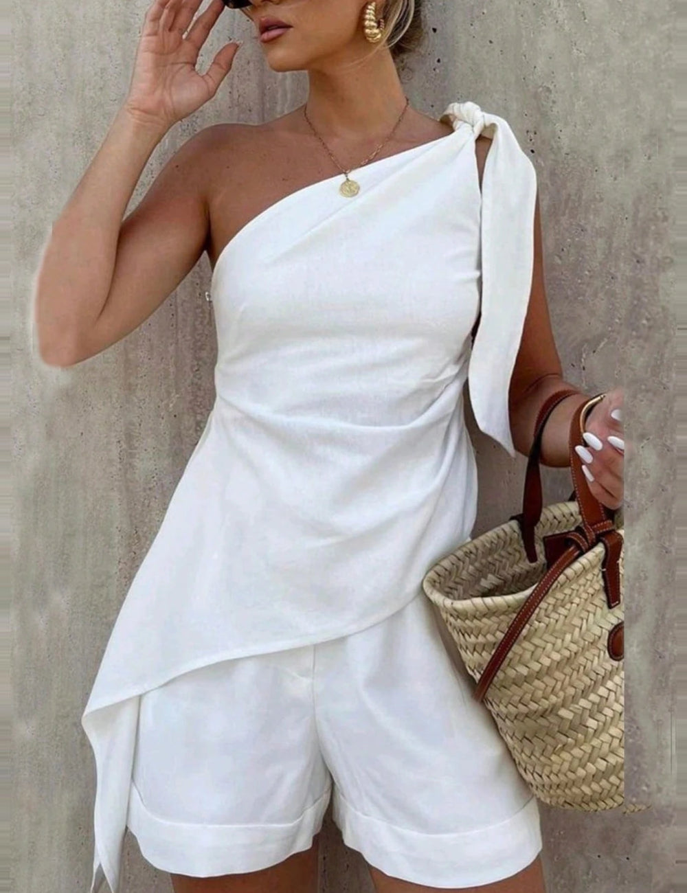Shein Curve+ jumpsuit, fehér