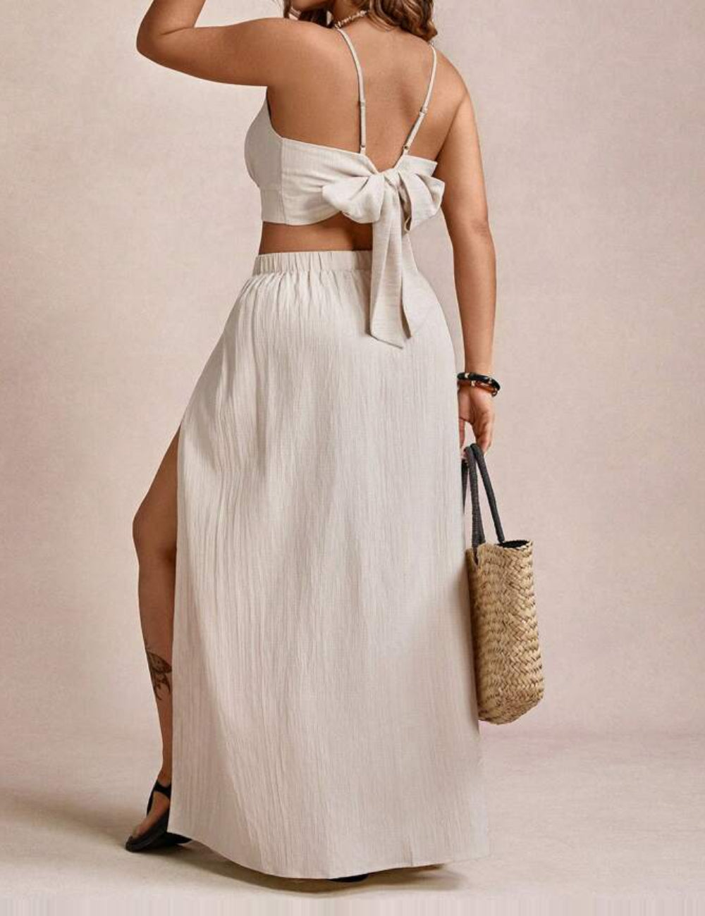 Shein Curve+ jumpsuit, bézs