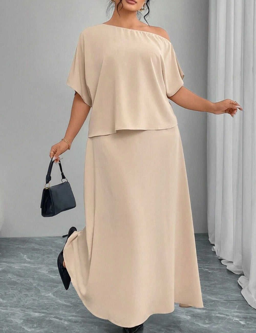 Shein Curve+ szett, bézs