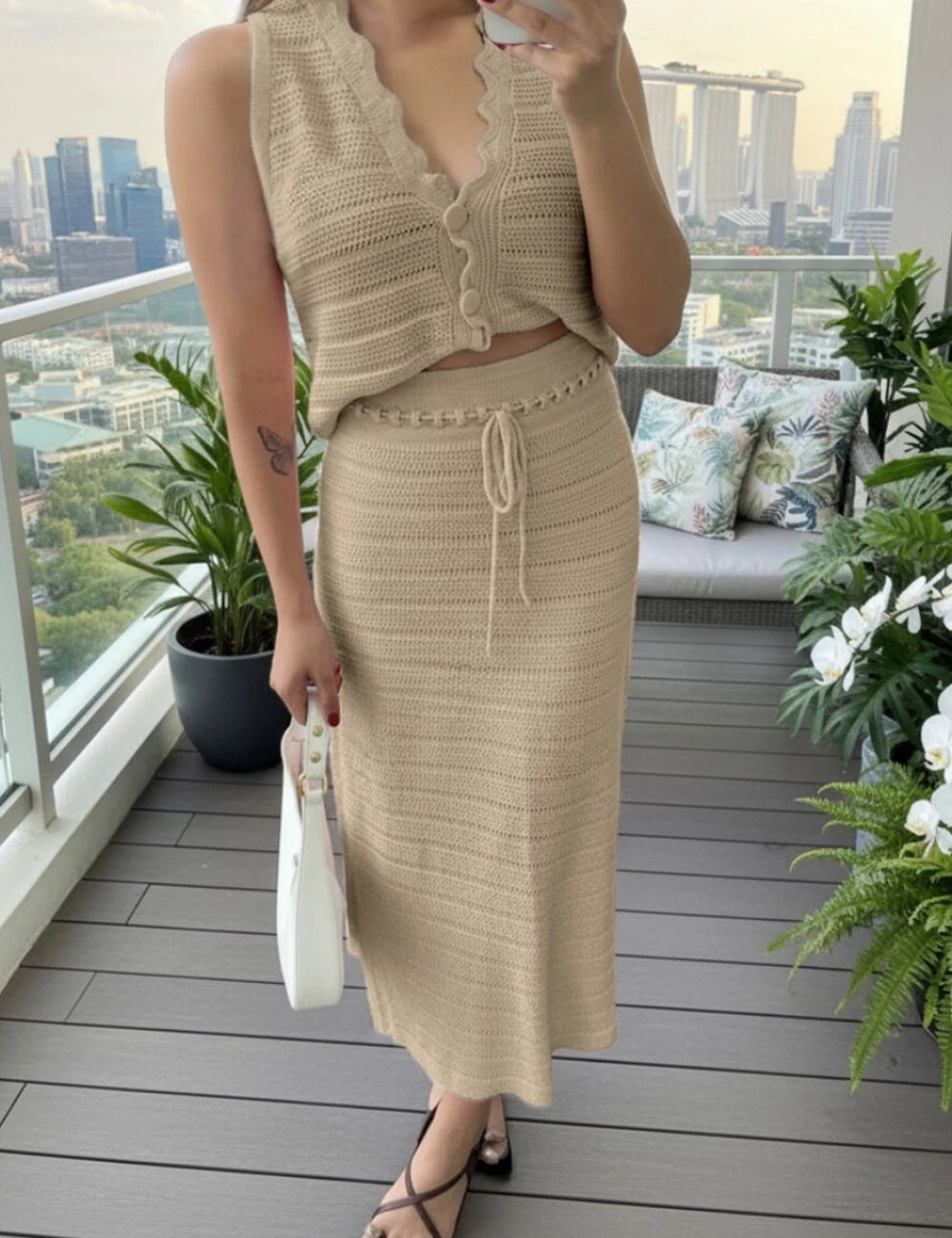 Shein együttes, bézs