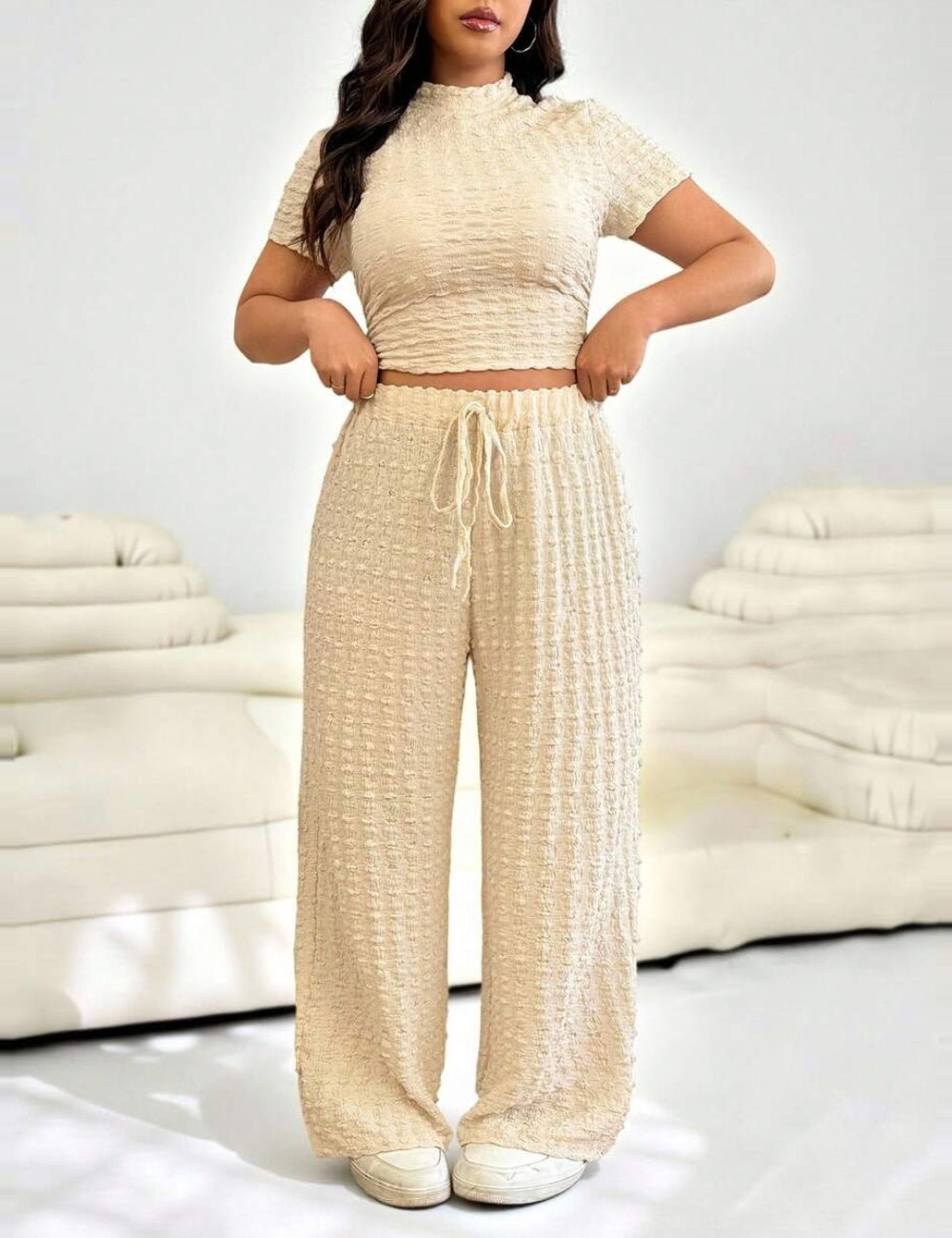 Shein Curve+ jumpsuit, cream