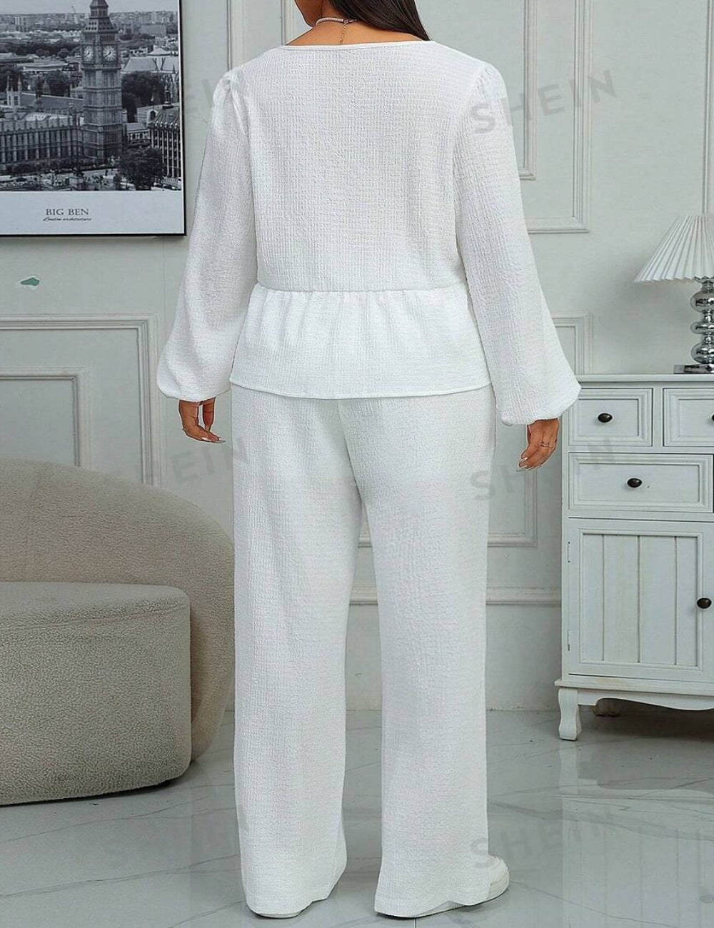 Shein Curve+ jumpsuit, fehér