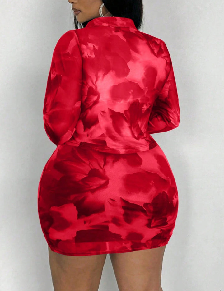 Compleu Shein Curve+, rosu