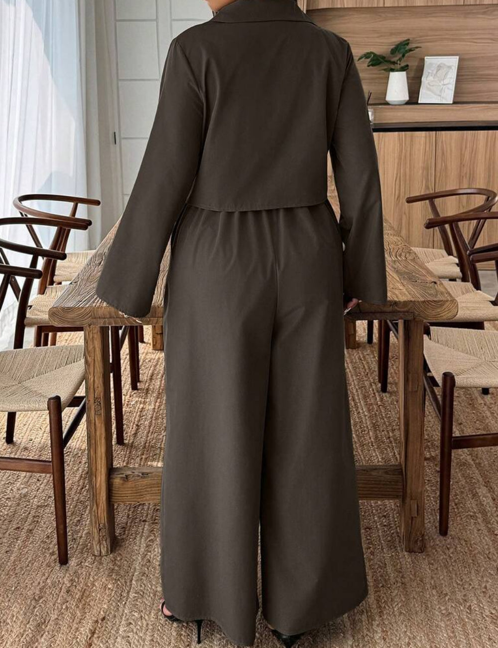 Shein Curve+ jumpsuit, barna