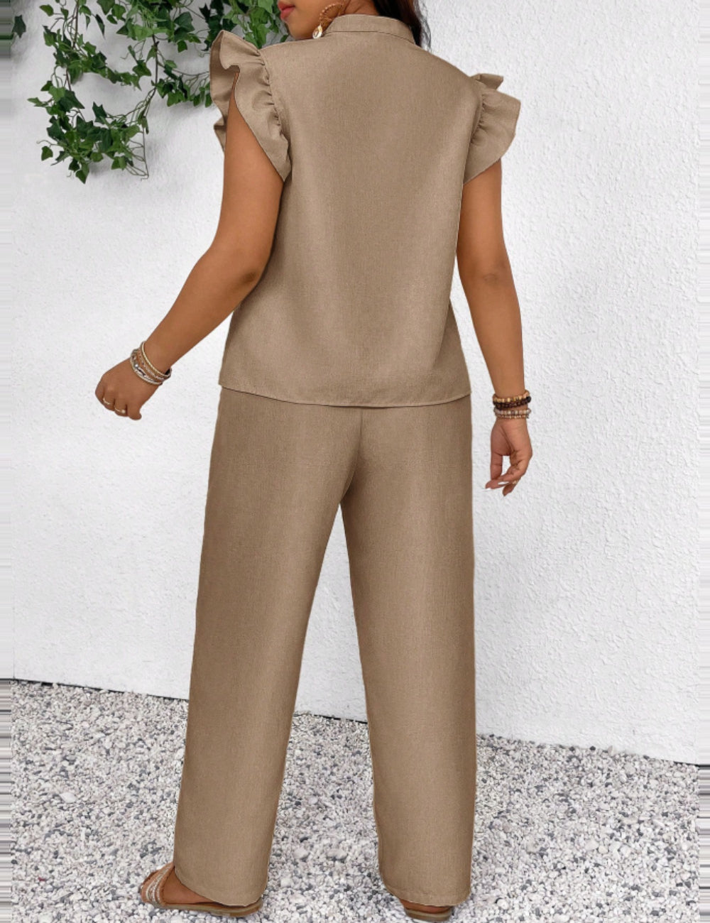 Shein Curve+ Szett, barna