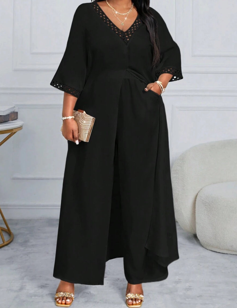 Shein Curve+ szett, fekete