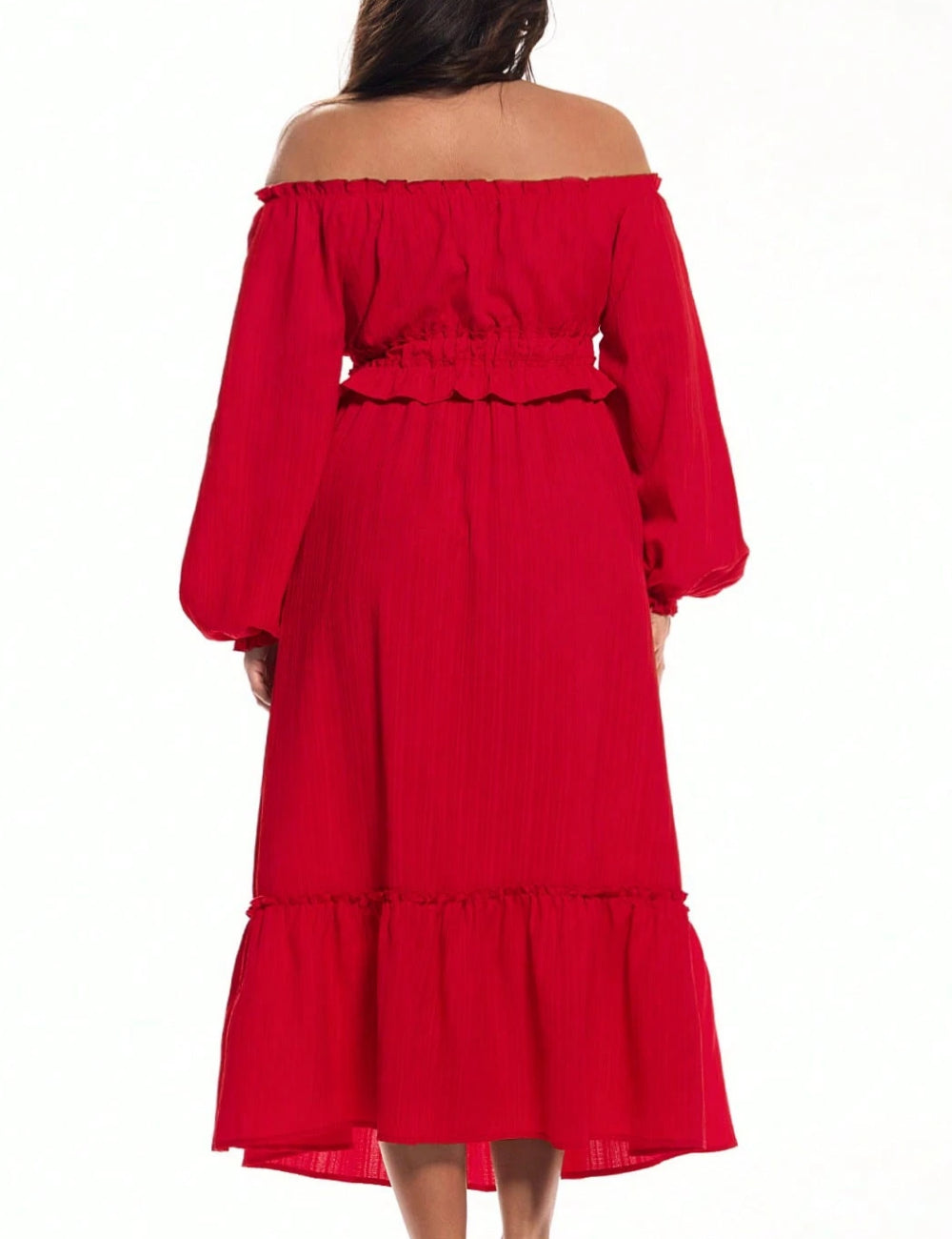 Shein Curve+ jumpsuit, red