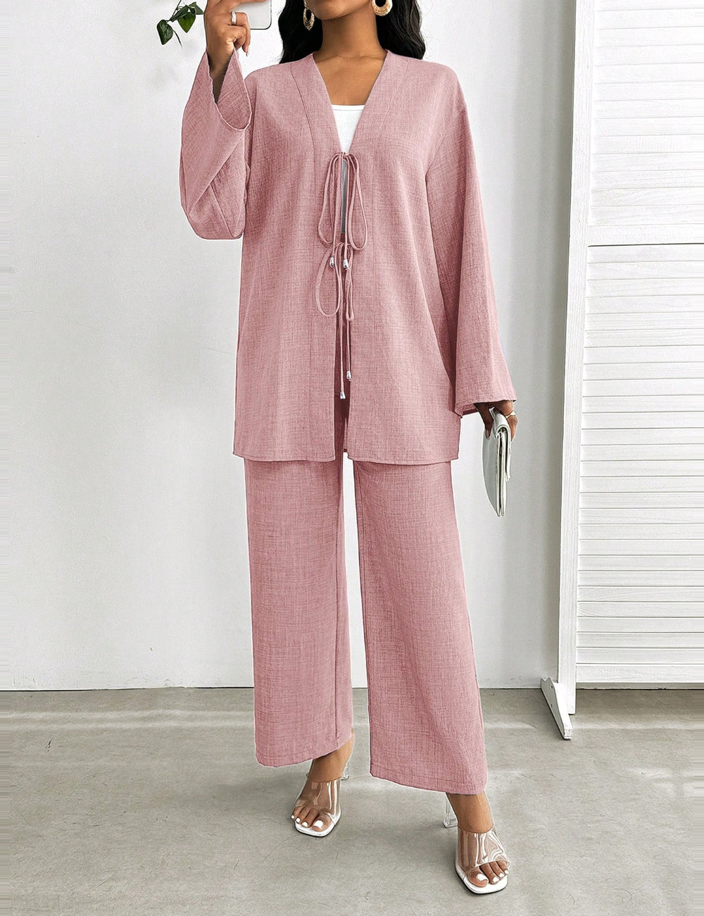 Shein Curve+ jumpsuit, pink