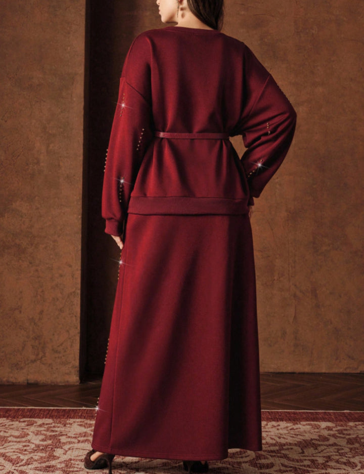 Shein Curve+ jumpsuit, bordó