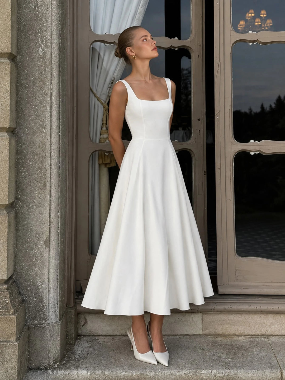 Rochie midi SHEIN, alb