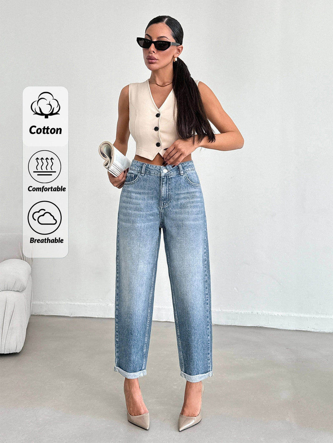 Jeans SHEIN, albastru