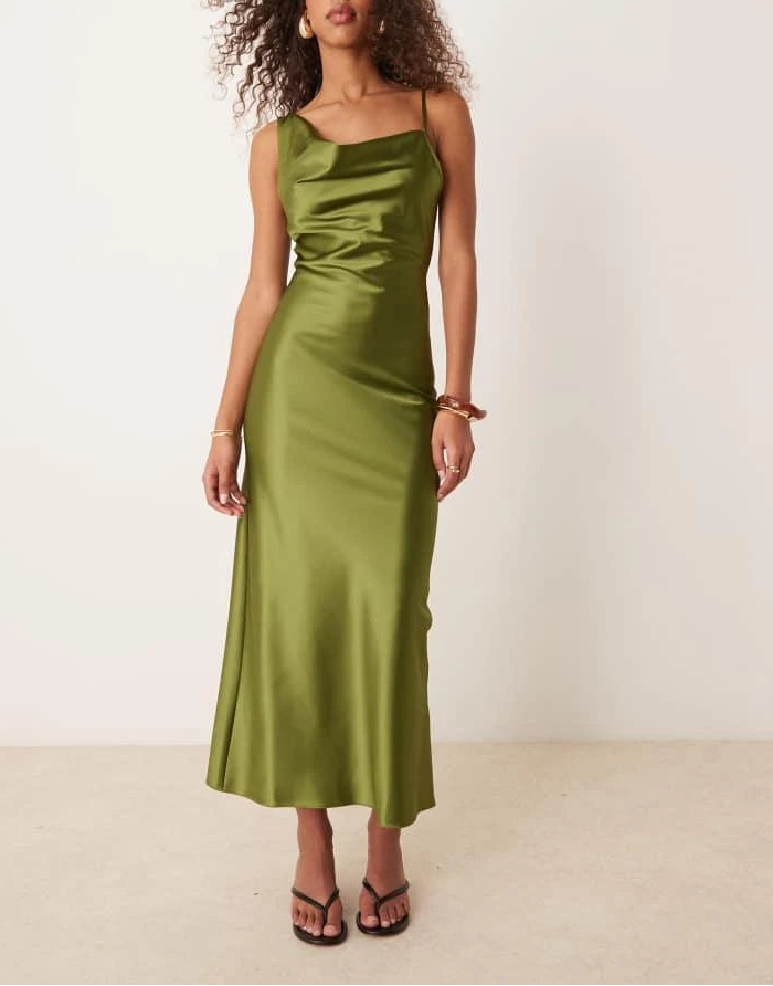 Rochie midi ASOS, verde