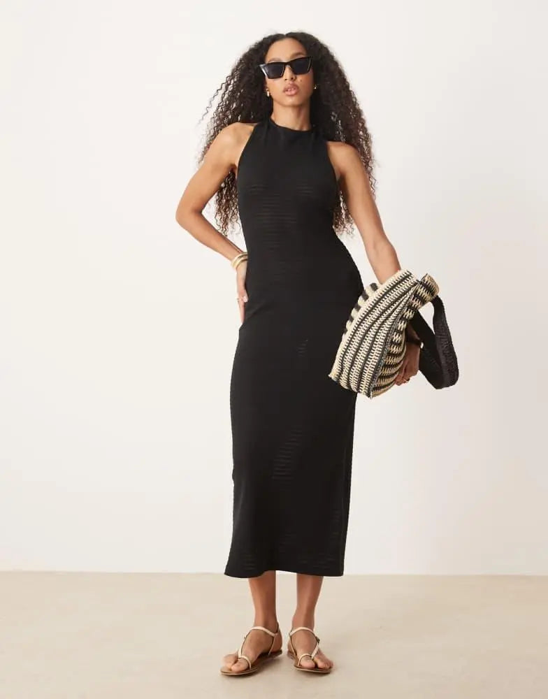 Rochie midi ASOS, negru
