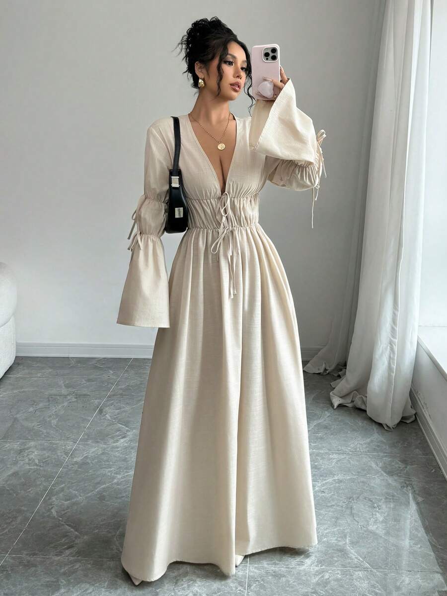 Rochie maxi SHEIN, crem