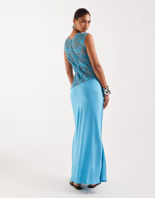 Rochie maxi ASOS, albastru