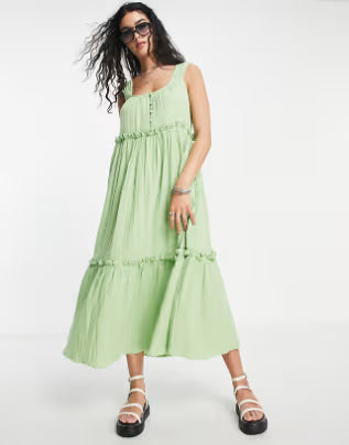 Rochie midi ASOS, verde