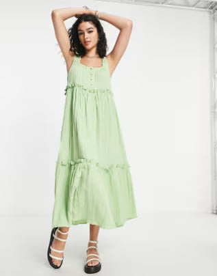 Rochie midi ASOS, verde
