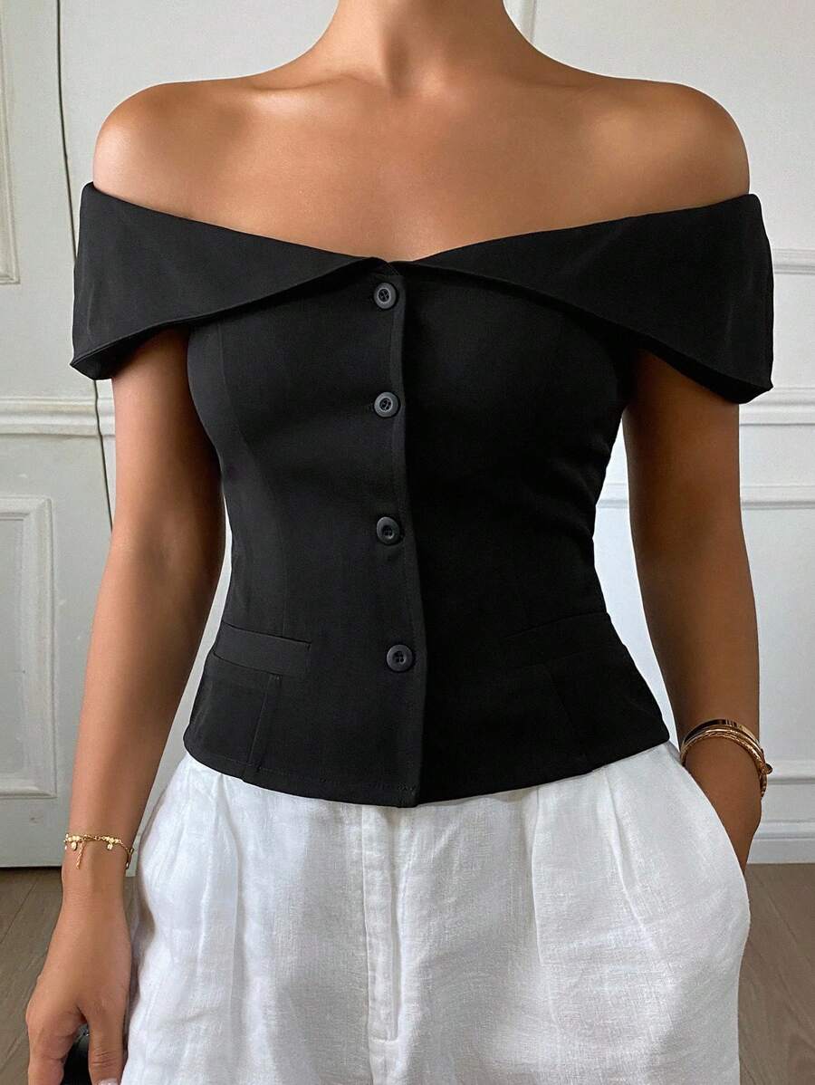 Top SHEIN, negru