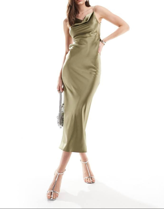 Rochie midi ASOS, kaki