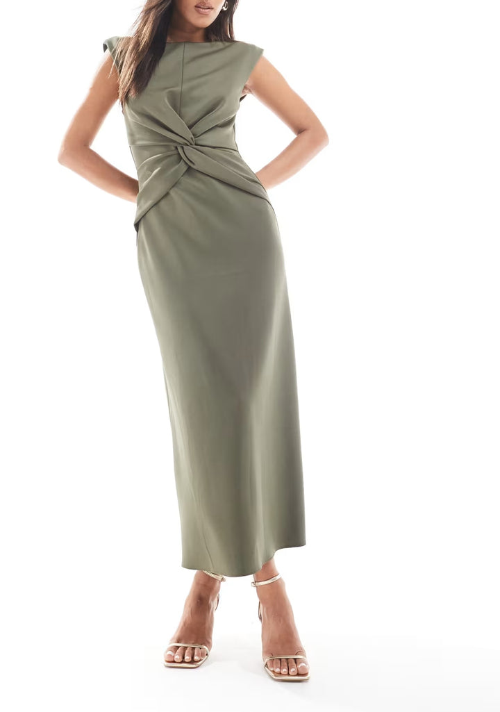 Rochie midi ASOS, kaki