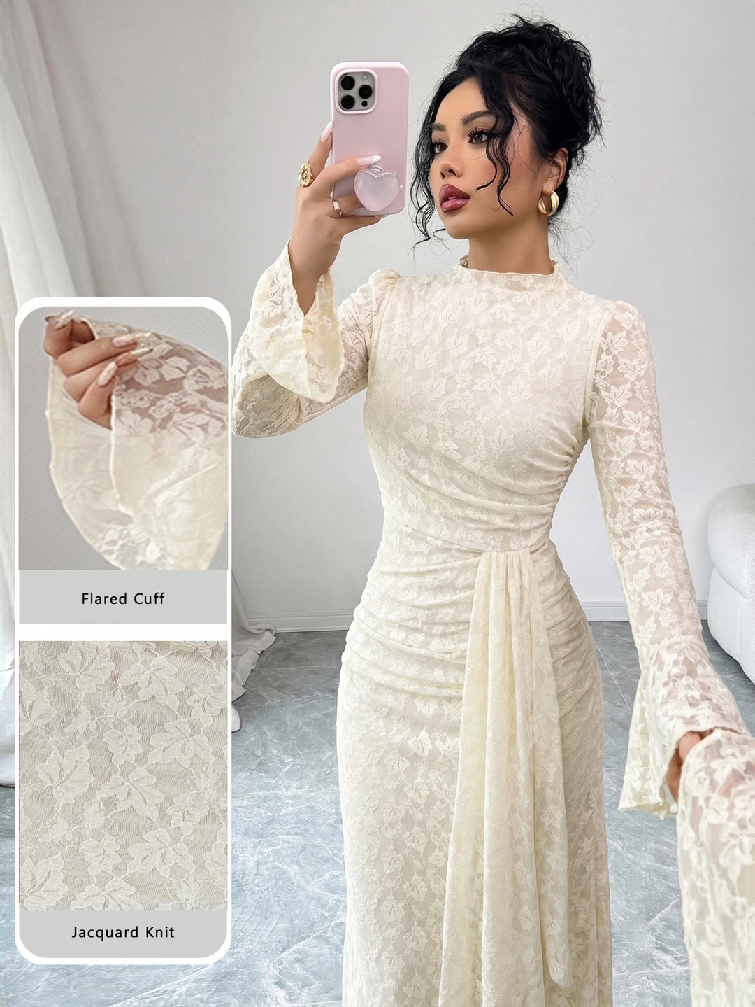 Rochie maxi SHEIN, crem