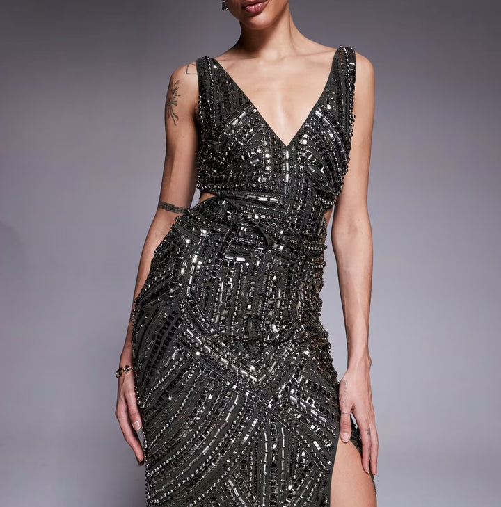 Rochie de ocazie Asos, kaki