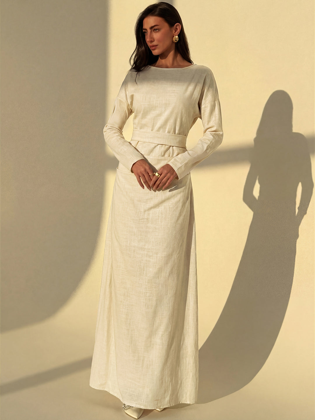 Rochie maxi SHEIN, bej