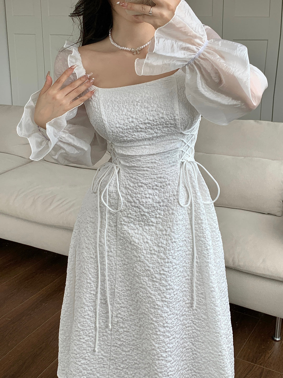 Rochie midi SHEIN, alb