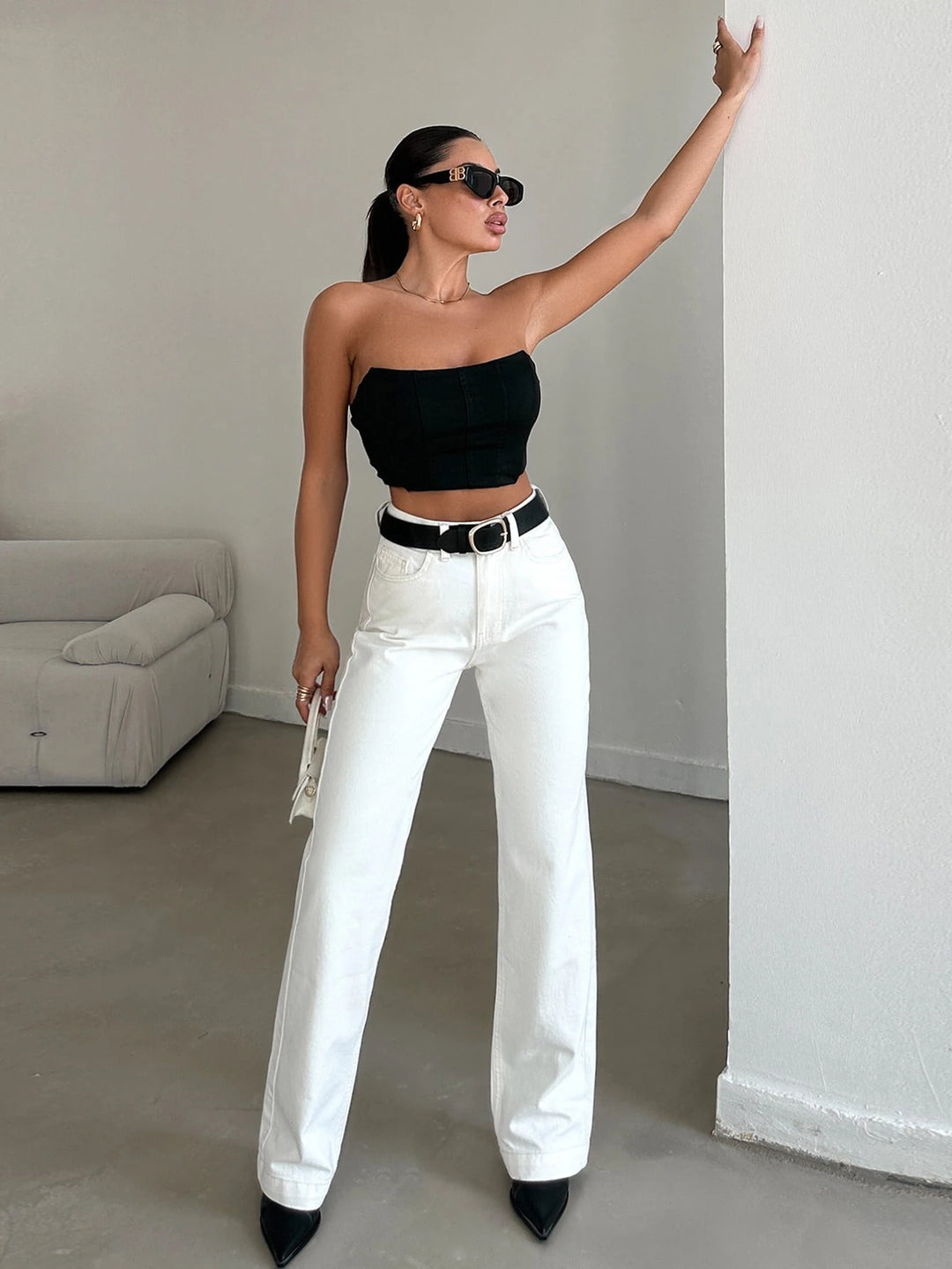 Jeans SHEIN, alb