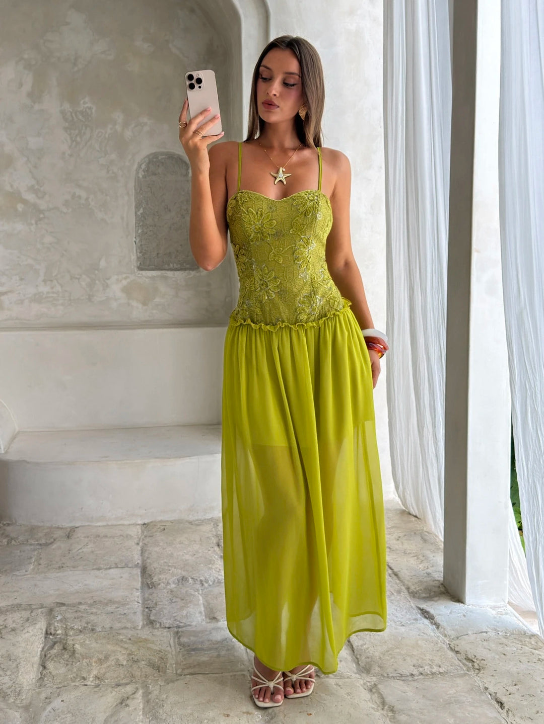 Rochie maxi SHEIN, verde